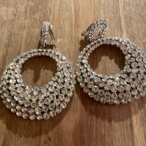 Cotume Diamond Earrings, clips on, hoops